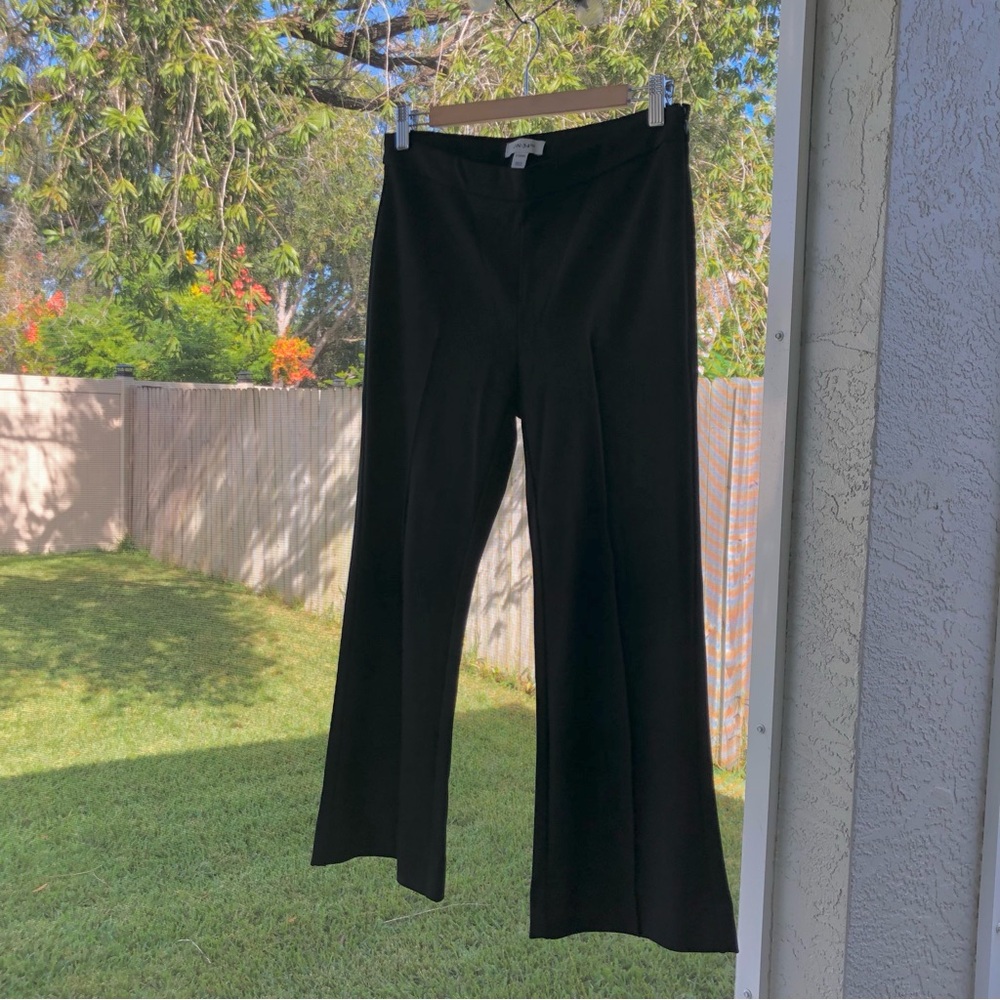 ON 34th Ponte Knit Kick Flare Pants Women’s Small Short Black Pull On Stretch